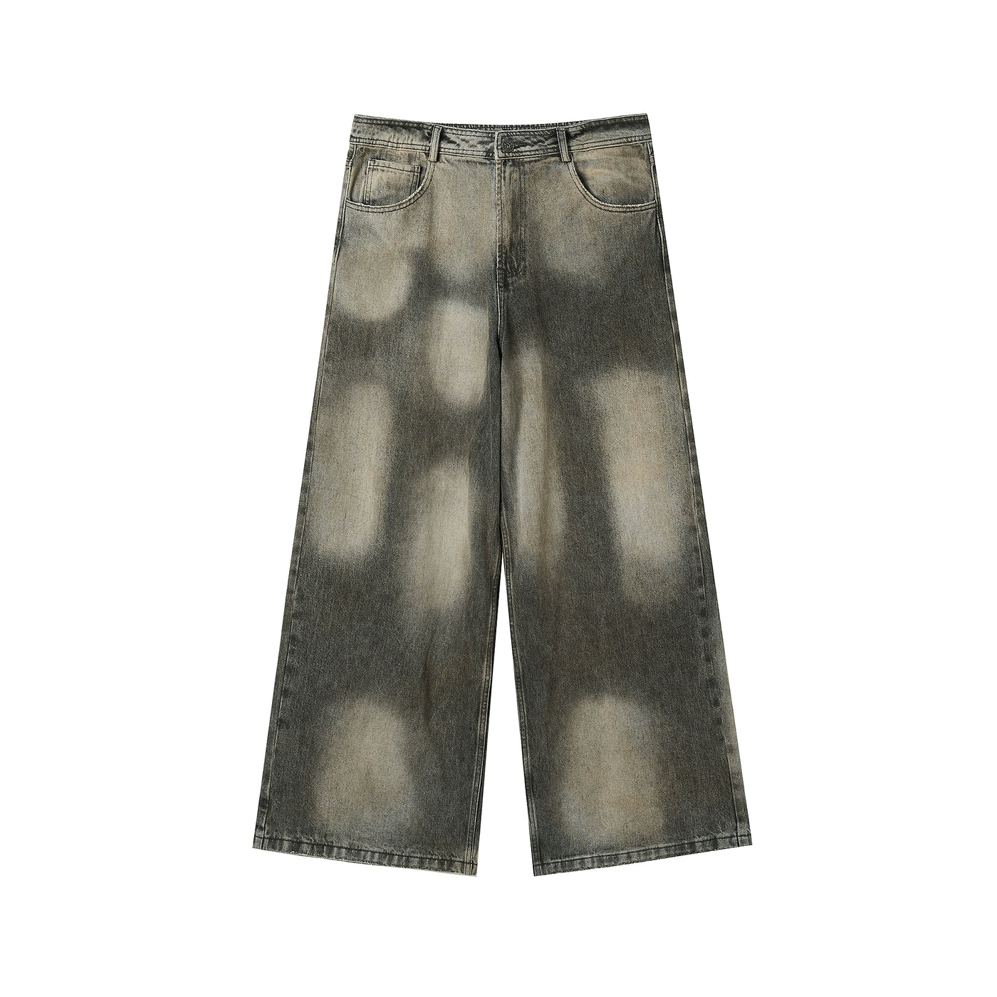 JHYQ Washed Dirty Dyed Gray Baggy Jeans | Face 3 Face