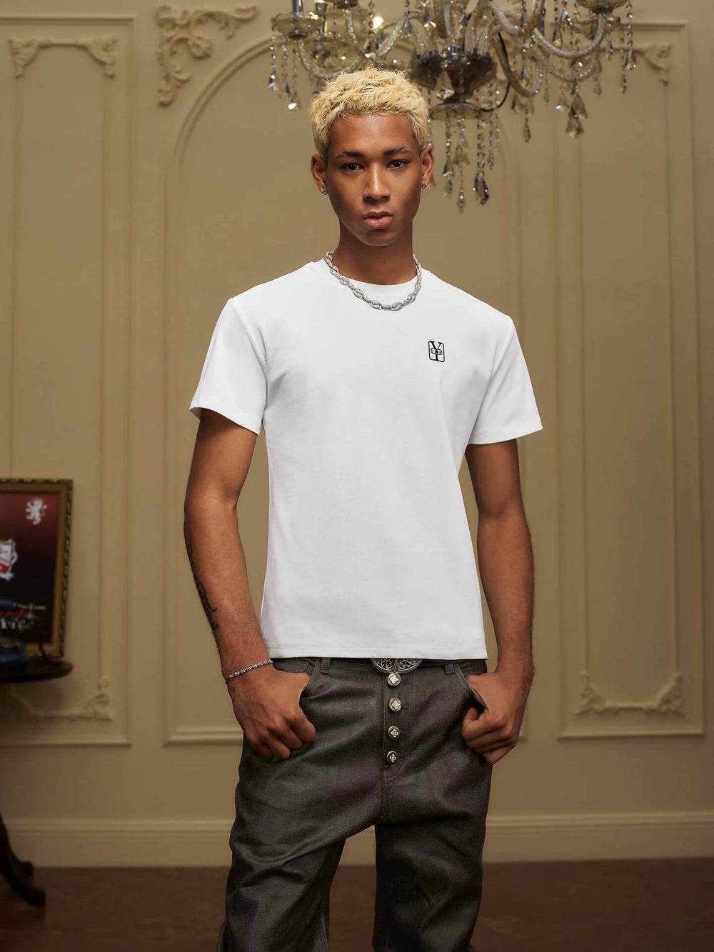 YADcrew Box Logo Slim Fit Basic Tee | Face 3 Face