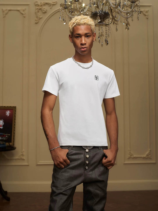 YADcrew Box Logo Slim Fit Basic Tee | Face 3 Face