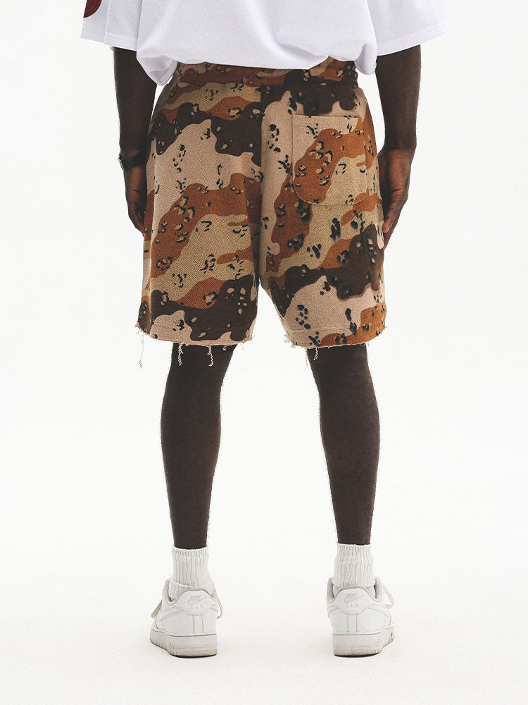 UNTILWERICH Terry Camouflage Drawstring Sweat Shorts | Face 3 Face