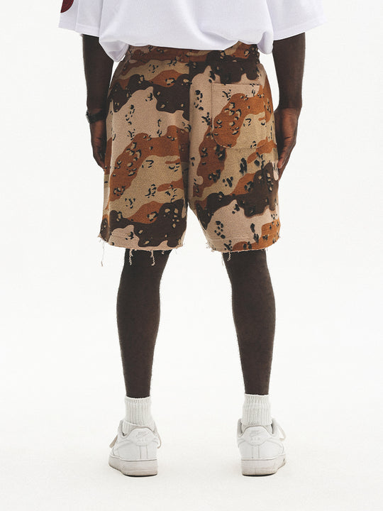 UNTILWERICH Terry Camouflage Drawstring Sweat Shorts | Face 3 Face