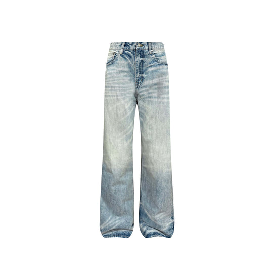 S45 Vintage Whisker Wash Distressed Slub Denim Jeans