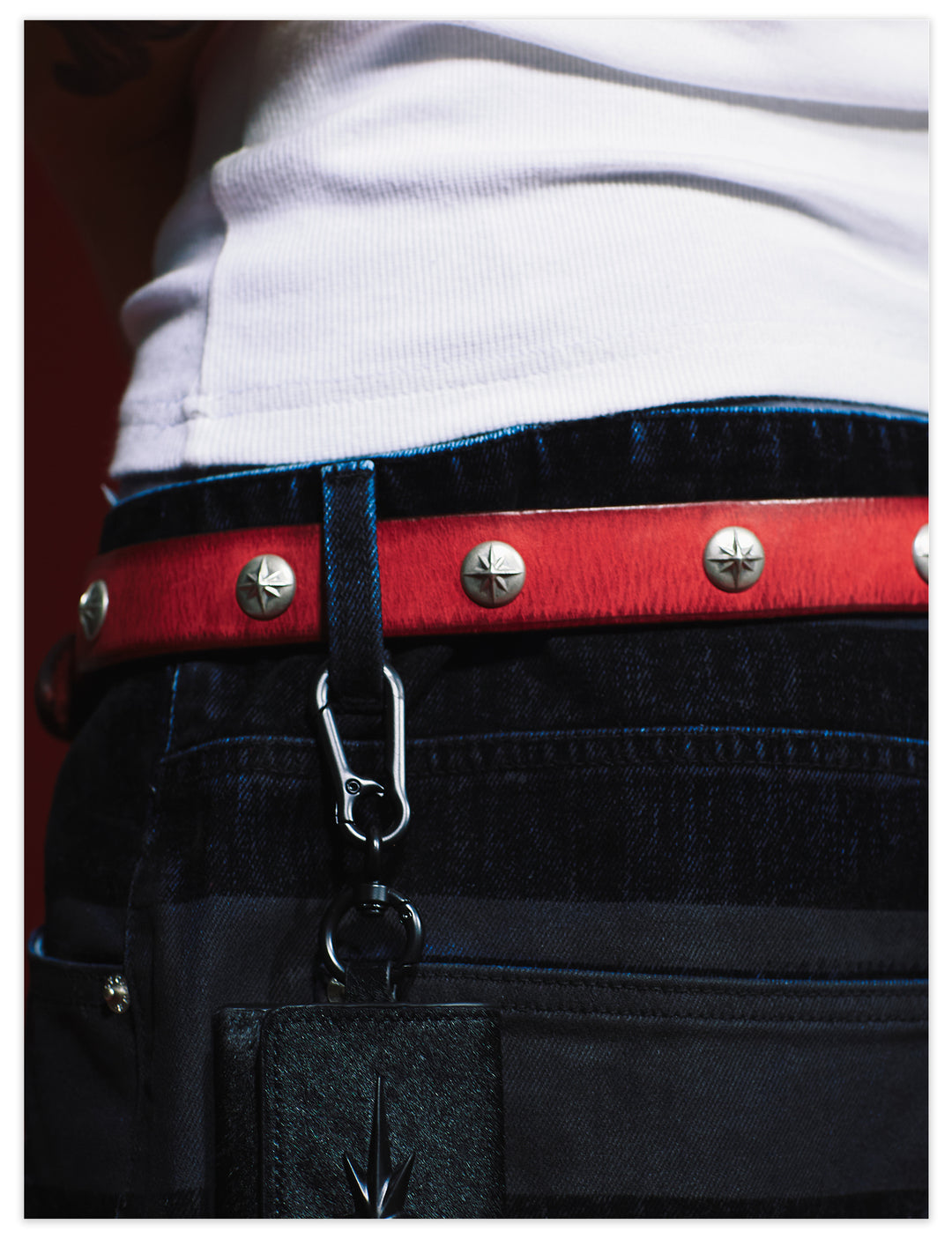 Remedy Washed Color Metal Studded Leather Belt | Face 3 Face