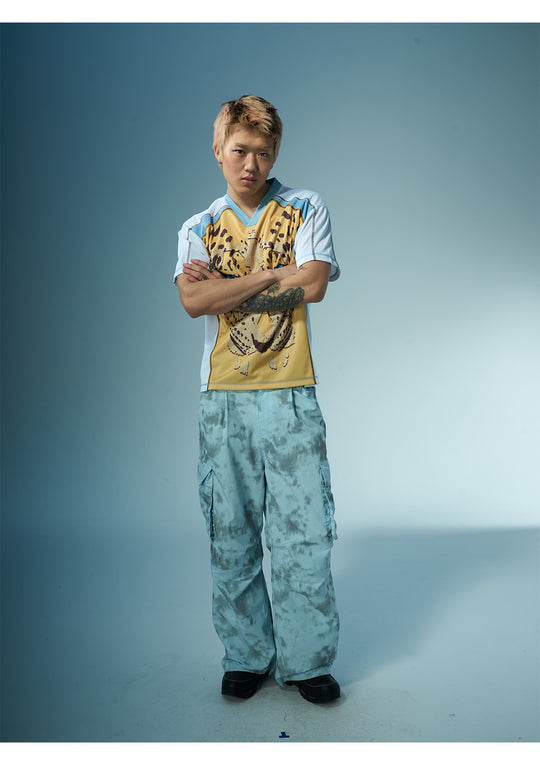 EVILKNIGHT(EK) Leopard Print V-neck Soccer Jersey | Face 3 Face