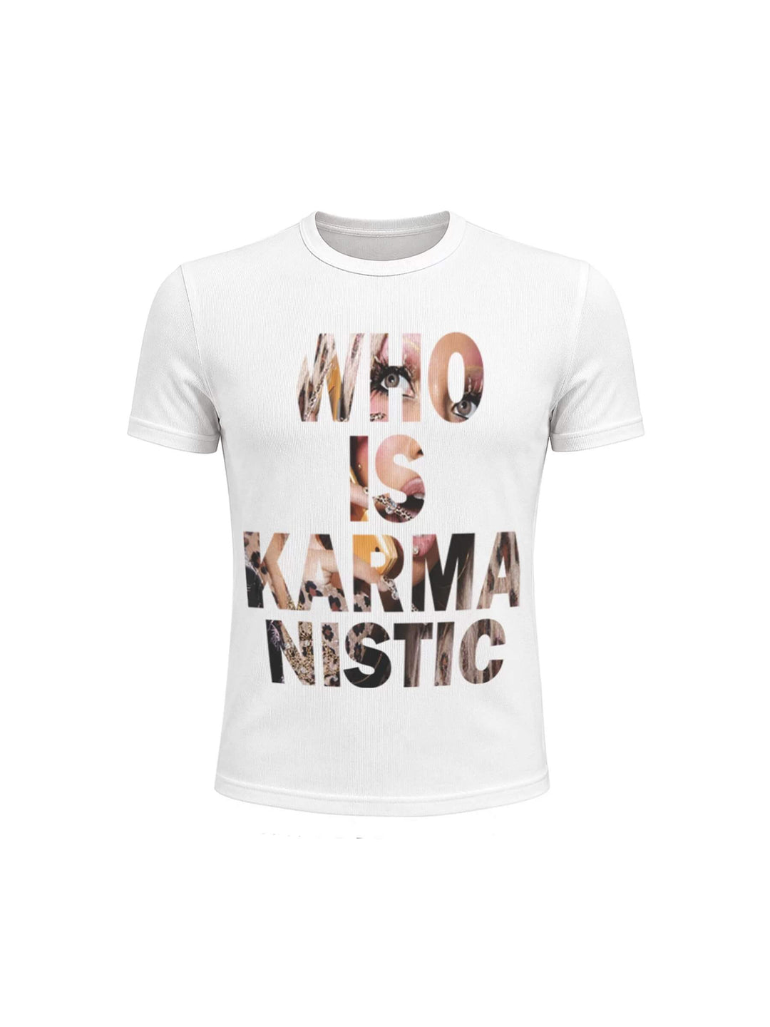 KARMANISTIC Portrait Letter Print Slim Fit Short Sleeve Tee | Face 3 Face