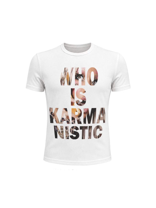 KARMANISTIC Portrait Letter Print Slim Fit Short Sleeve Tee | Face 3 Face