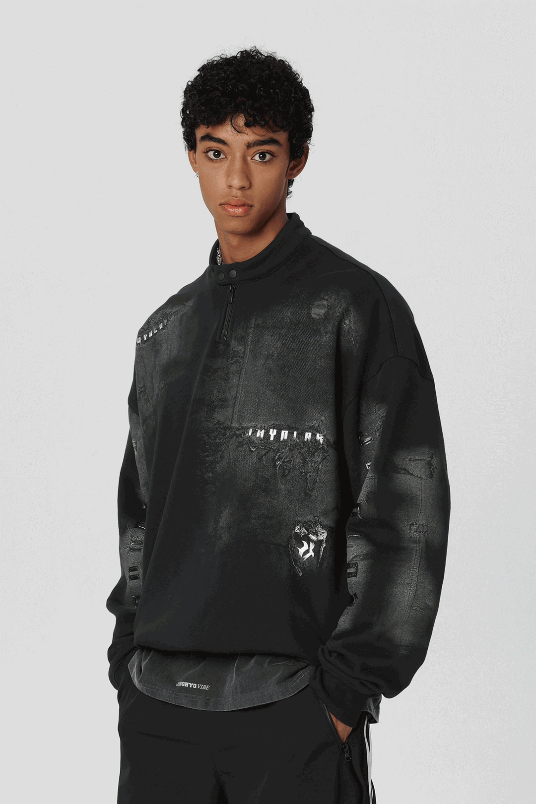 JHYQ Scrap Tech Printed Half Zip Sweatshirt