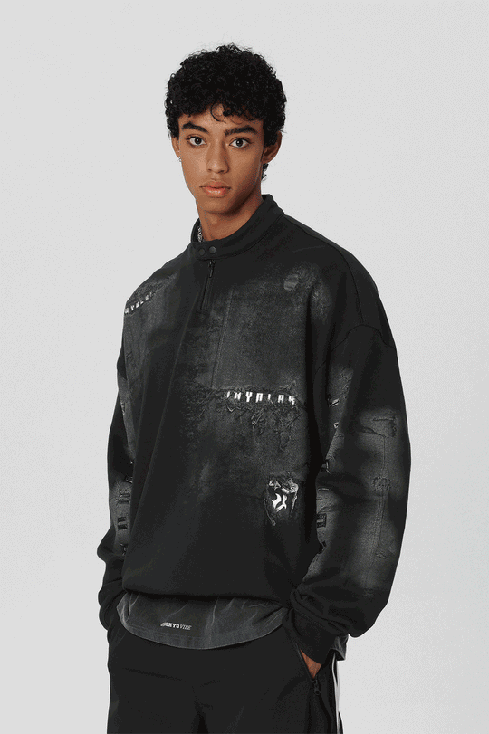 JHYQ Scrap Tech Printed Half Zip Sweatshirt