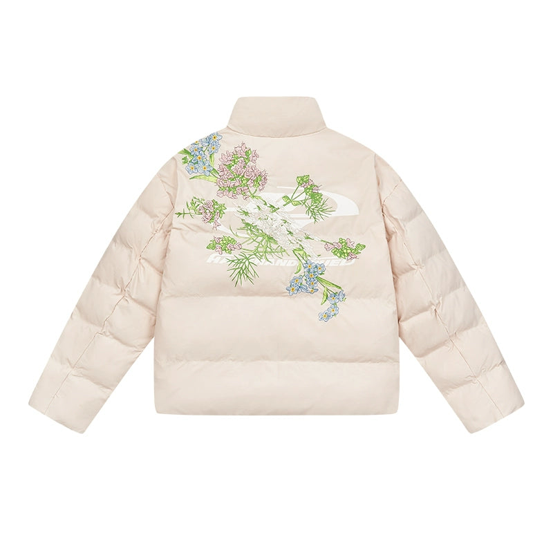 Harsh and Cruel Floral Logo Embroidered Puffer Jacket | Face 3 Face