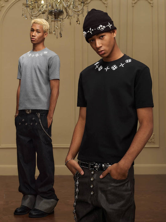 YADcrew Four Leaf Clover Pearl Neckline Tee | Face 3 Face