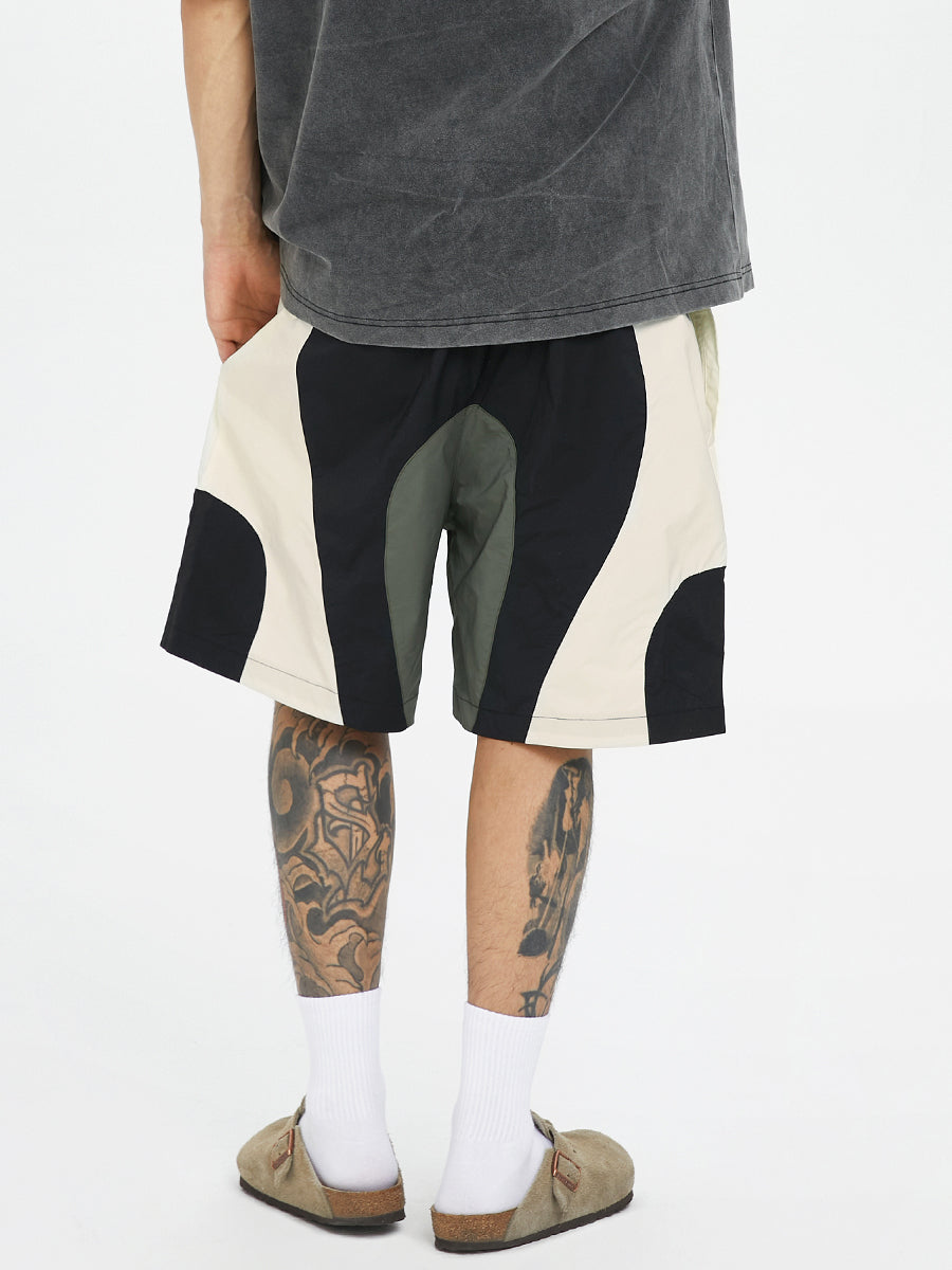 F2CE Stitching Contrast Color Nylon Basketball Shorts