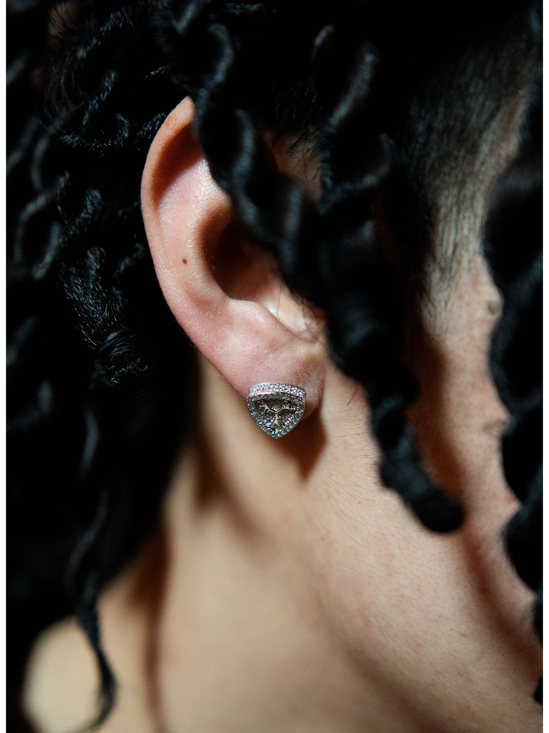 TGFCLUB Logo Moissanite Sterling Silver Earrings | Face 3 Face