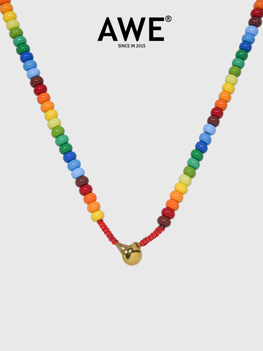 AWE Colorful Enamel Beaded Necklace | Face 3 Face