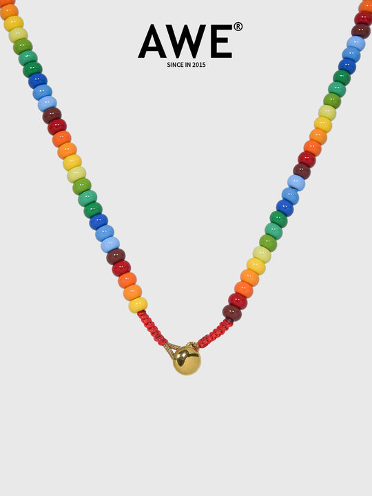 AWE Colorful Enamel Beaded Necklace | Face 3 Face