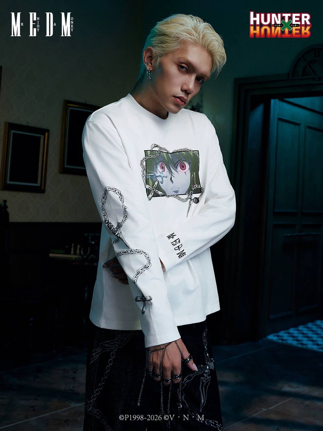 MEDM × HUNTER×HUNTER Character Print Embroidered Long Sleeve Tee | Face 3 Face