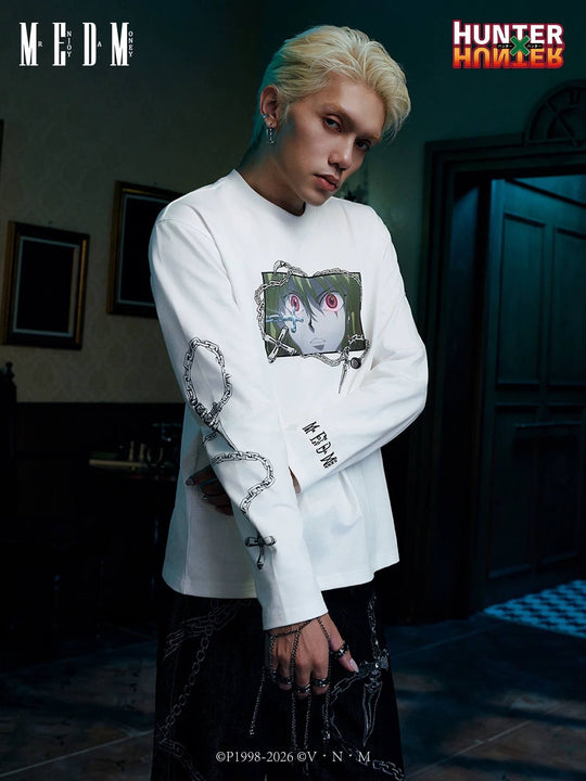 MEDM × HUNTER×HUNTER Character Print Embroidered Long Sleeve Tee | Face 3 Face