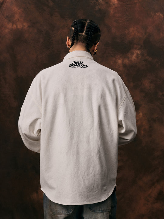 1807 STILL GOING Printed Twill Shirt Jacket | Face 3 Face