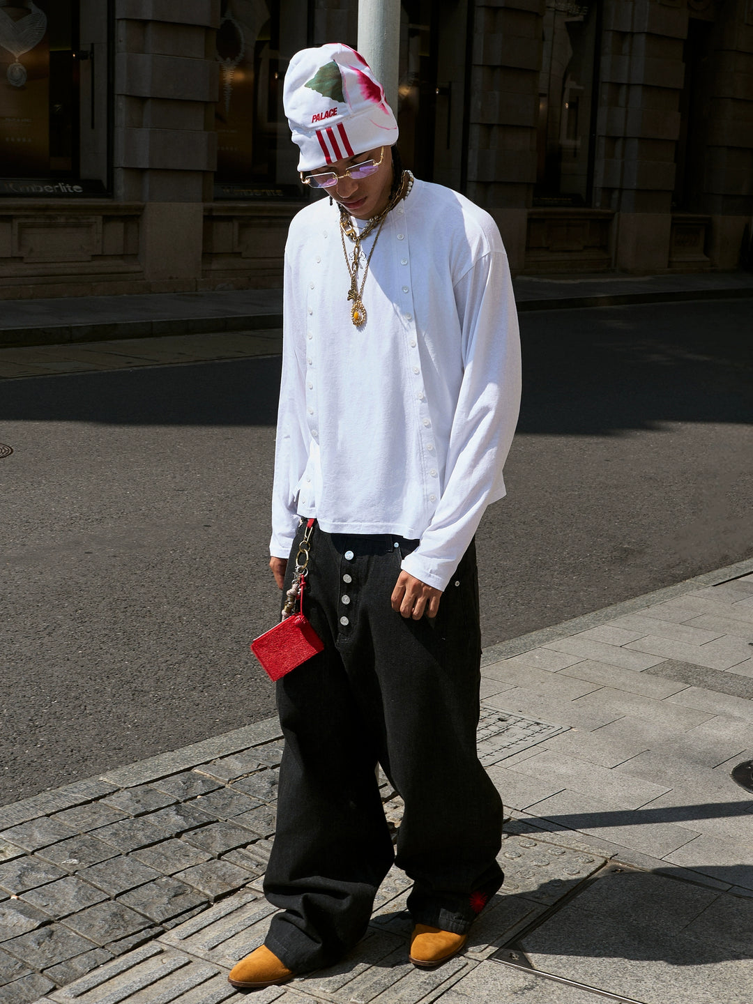 STEEPC Structured Print Double Breasted Long Sleeve Tee | Face 3 Face