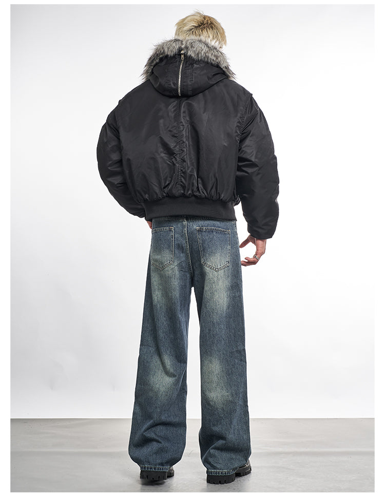 F3F Select Faux Fur Hooded MA-1 Bomber Jacket | Face 3 Face