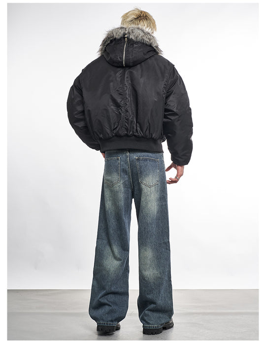 F3F Select Faux Fur Hooded MA-1 Bomber Jacket | Face 3 Face