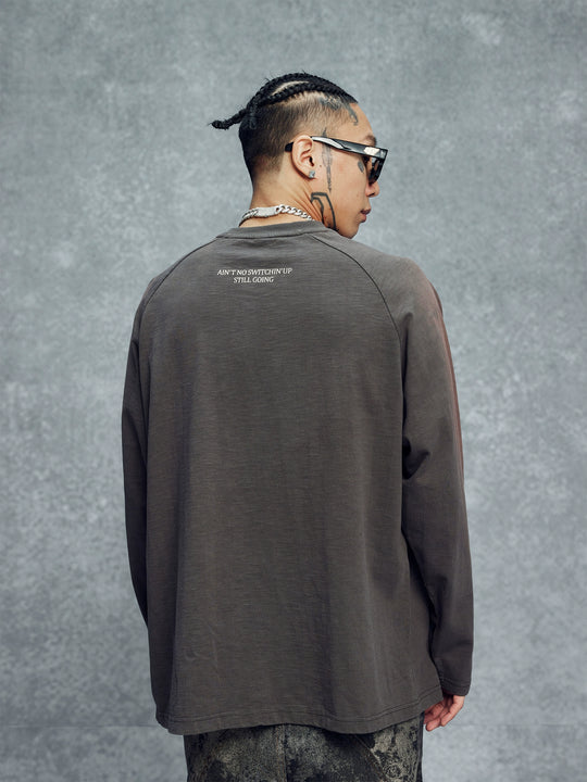 1807 Vintage Print Aged Long Sleeve Tee | Face 3 Face