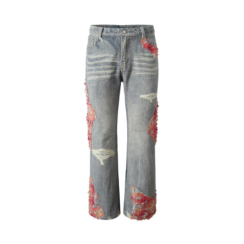Shop Now Lace Print Denim Jeans – Face 3 Face