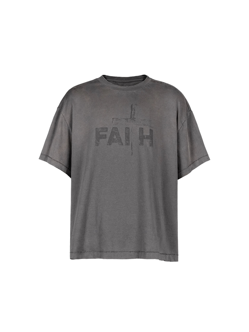 UNDERWATER Dirty Dye Destroyed Dusty Gray Vintage Print Tee | Face 3 Face