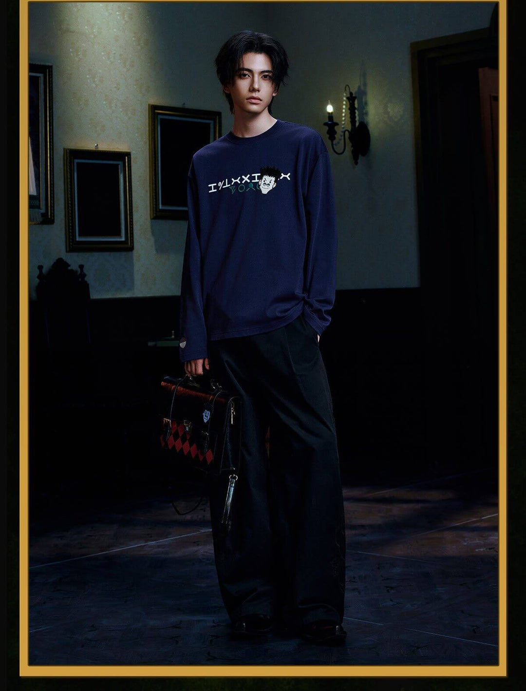 MEDM × HUNTER×HUNTER Character Embroidered Patch Long Sleeve Tee | Face 3 Face