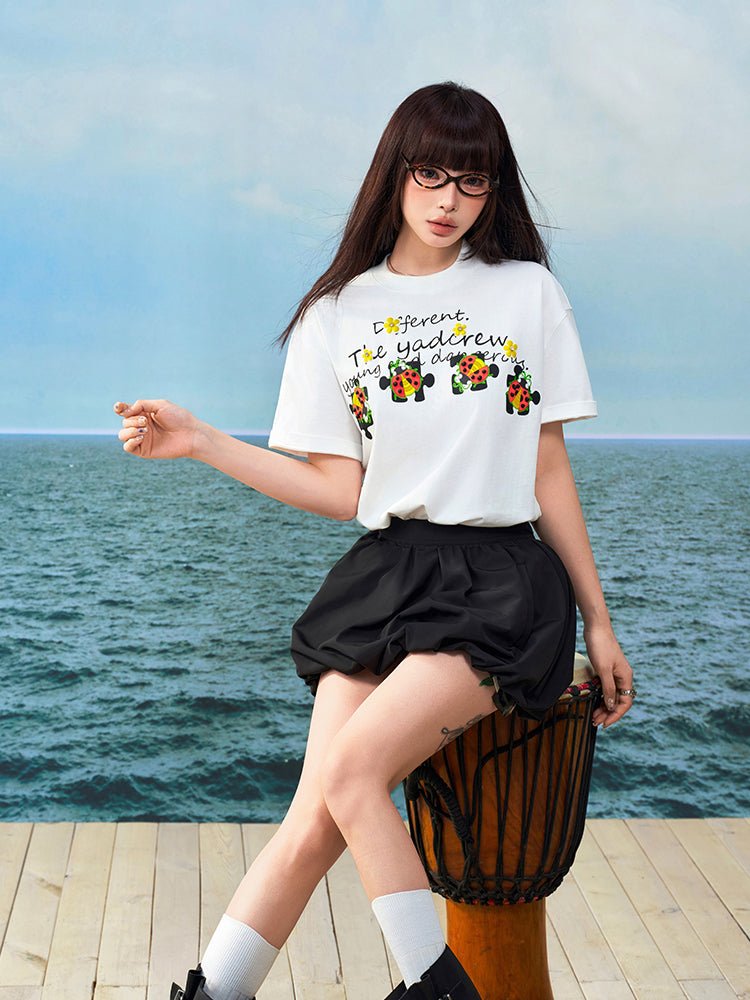 YADcrew Ladybug Black Pearl Puzzle Logo Tee | Face 3 Face