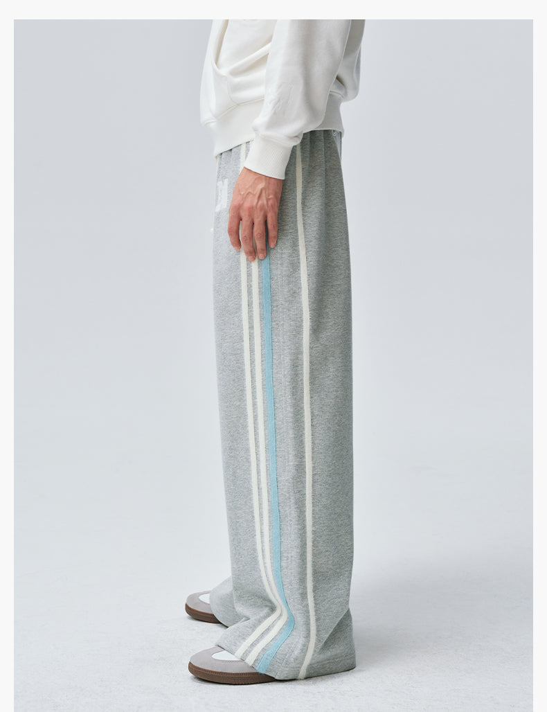 MEDM Side Stripe Four-Bar Drawstring Baggy Sweatpants | Face 3 Face