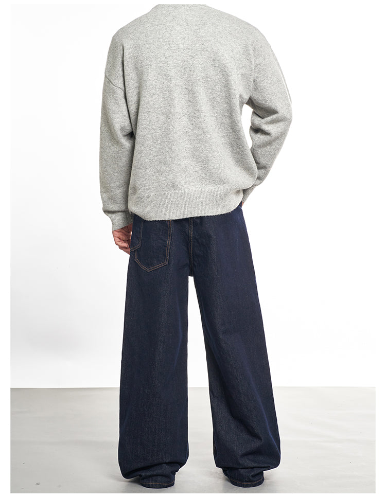 F3F Select Wide Leg Dark Blue Jeans | Face 3 Face