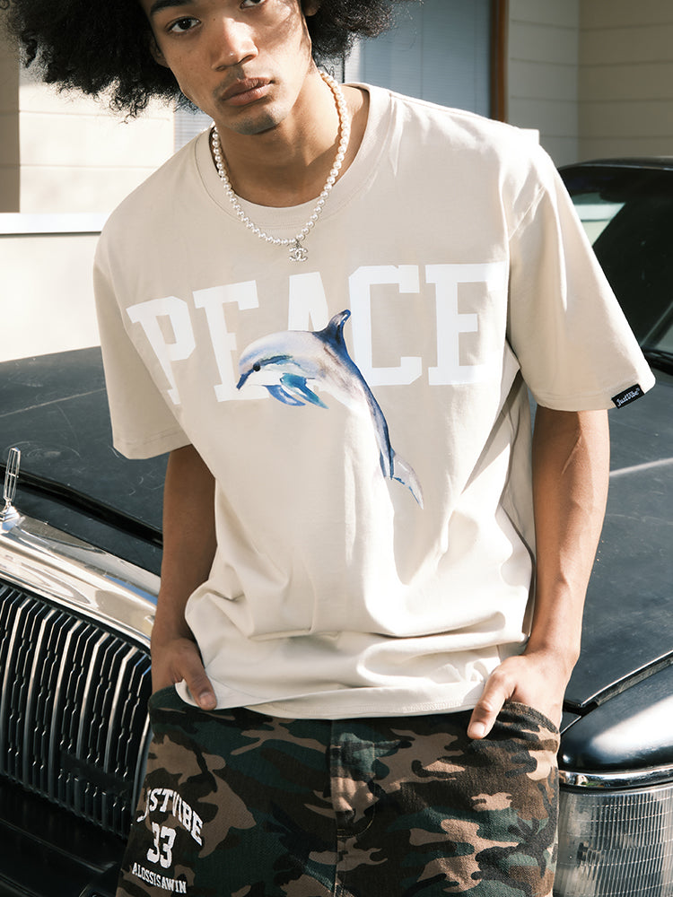 JUST VIBE PEACE Dolphin Graphic Tee | Face 3 Face