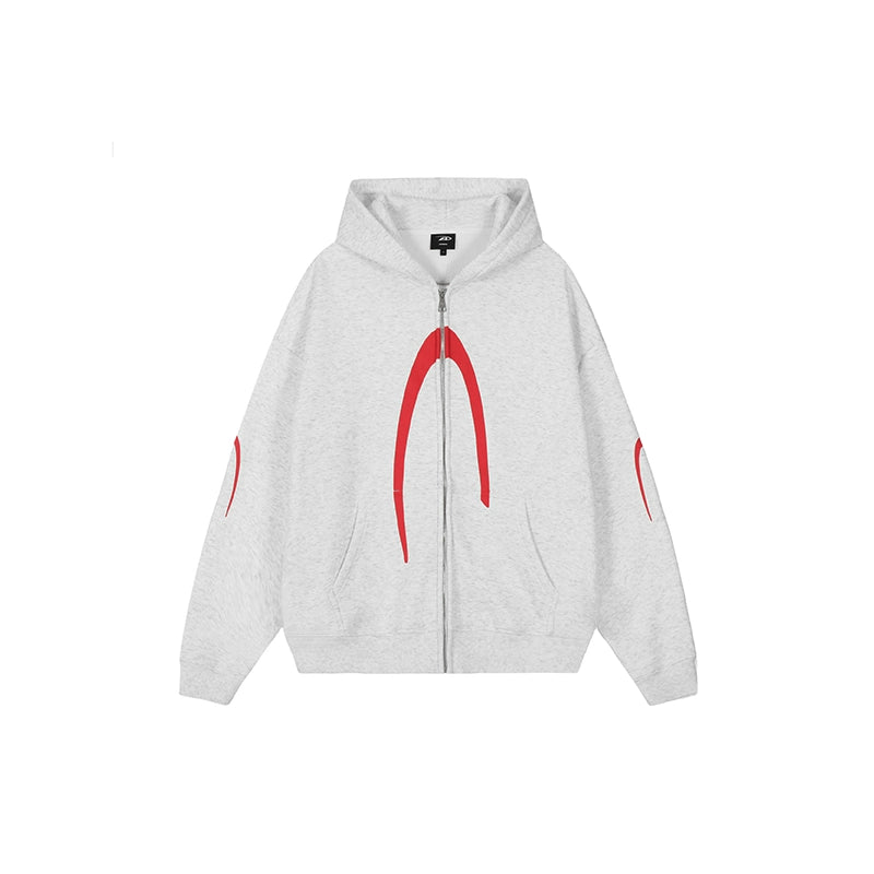 Achock Heavyweight Logo Printed Zip Up Hoodie | Face 3 Face