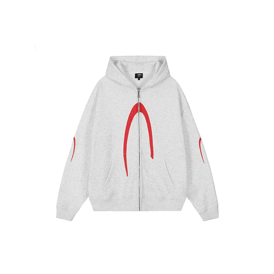 Achock Heavyweight Logo Printed Zip Up Hoodie | Face 3 Face