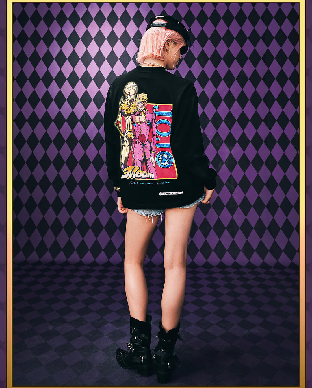 MEDM × JOJO Washed Distressed Character Print Long Sleeve Tee | Face 3 Face