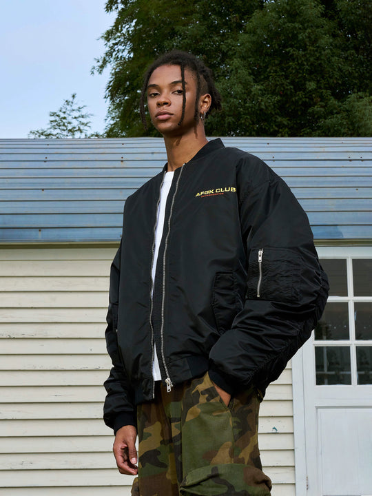 AFGK Tachometer Embroidered MA-1 Bomber Jacket | Face 3 Face