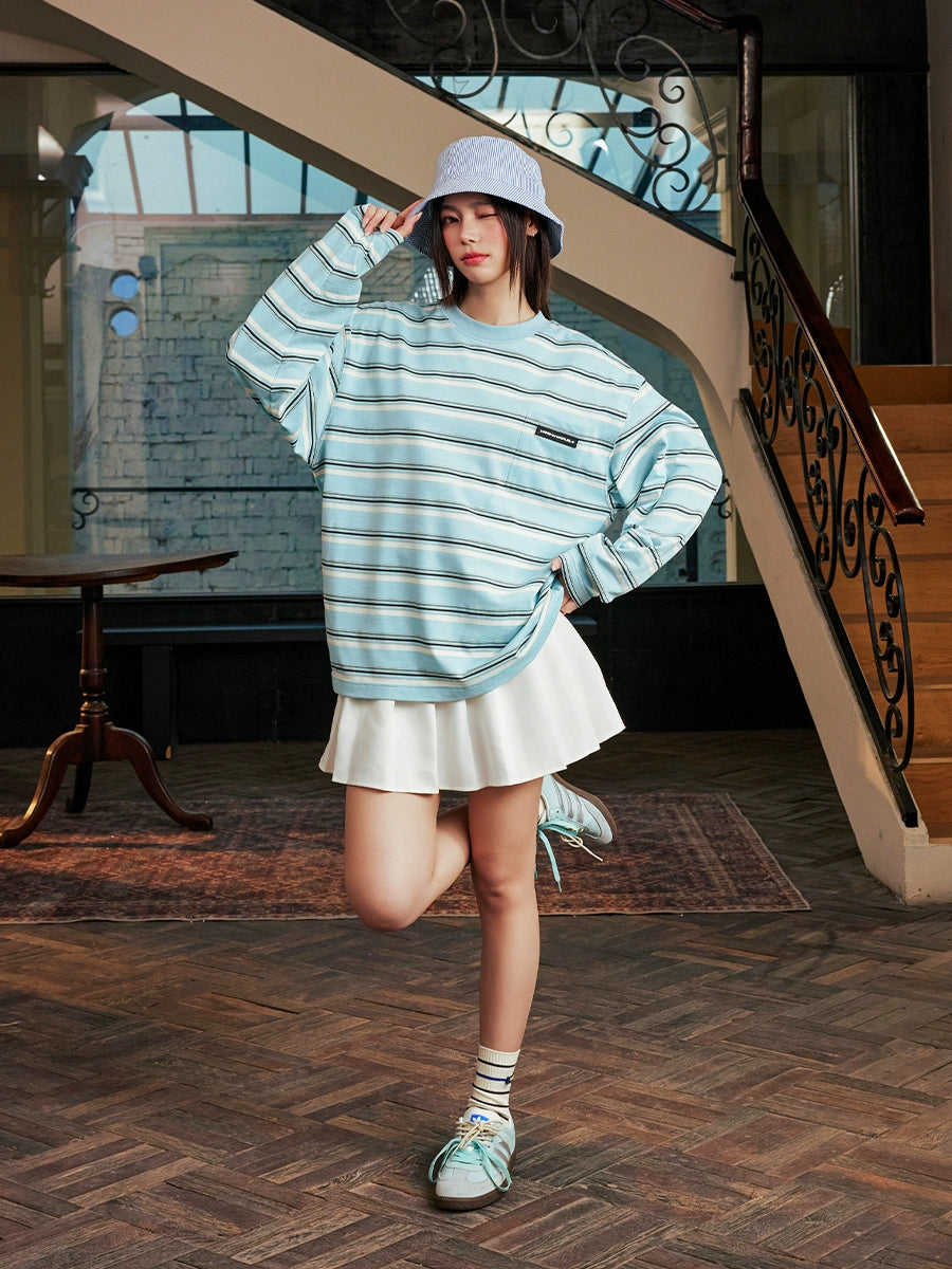 Harsh and Cruel Striped Pocket Long Sleeve Tee | Face 3 Face