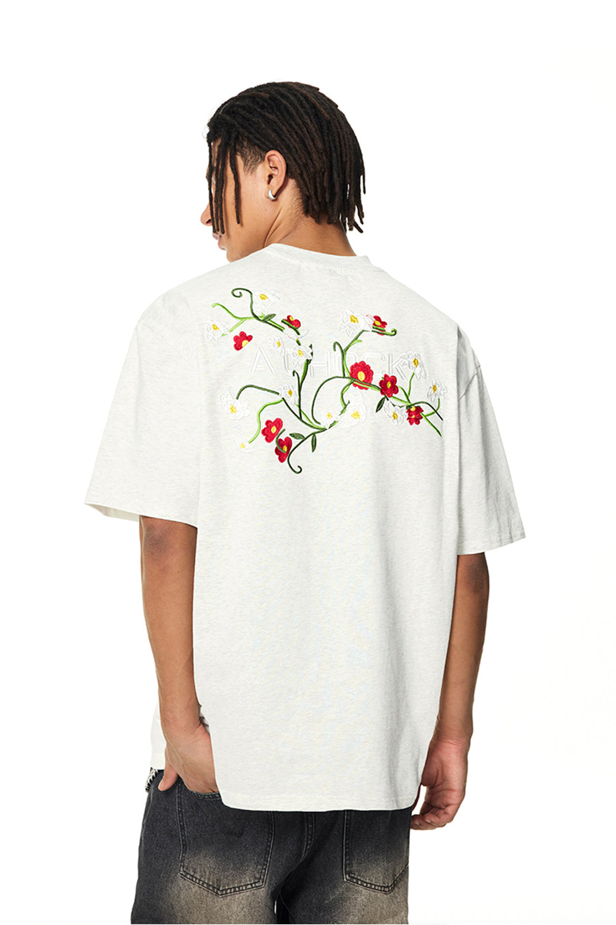 Graphic Tee | Achock Flower Logo Embroidery Tee | Face 3 Face