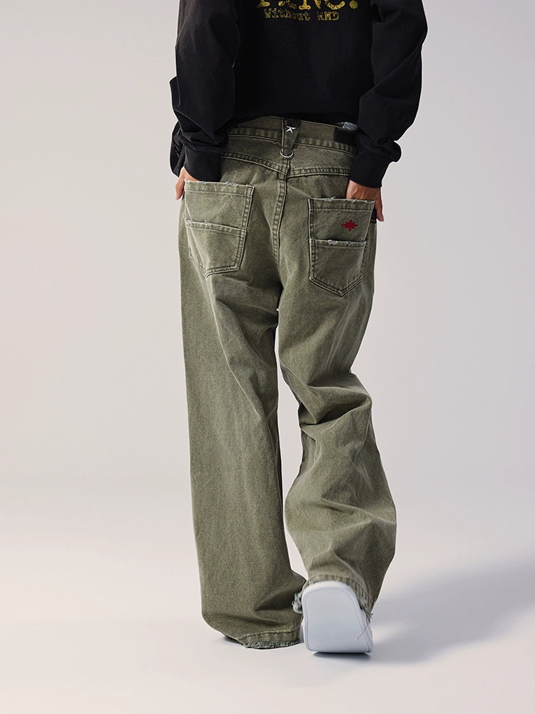 Remedy Washed Star Studs Work Jeans | Face 3 Face