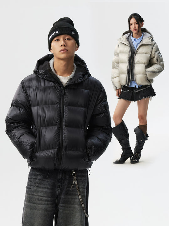 MEDM Hooded Sheer Down Jacket | Face 3 Face