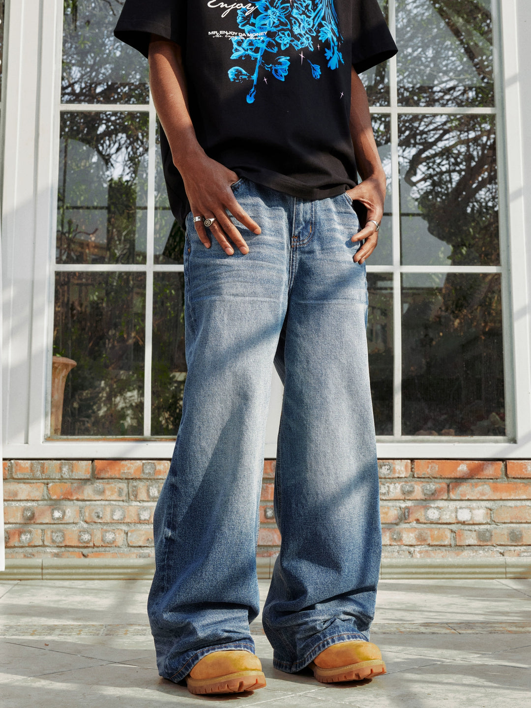 MEDM Dirty Wash Baggy Jeans | Face 3 Face