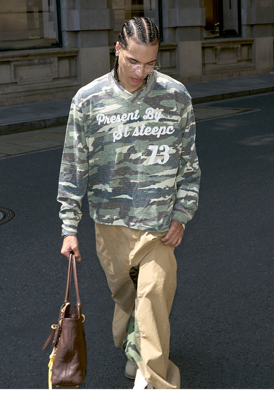 STEEPC Forest Camouflage Washed Vintage Long Sleeve Tee | Face 3 Face