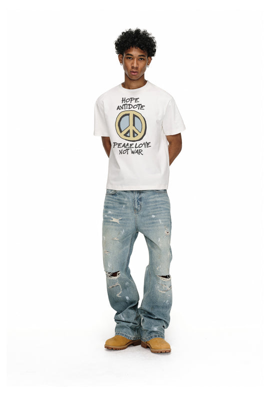 ANTIDOTE Hand-Painted Peace Symbol Tee | Face 3 Face