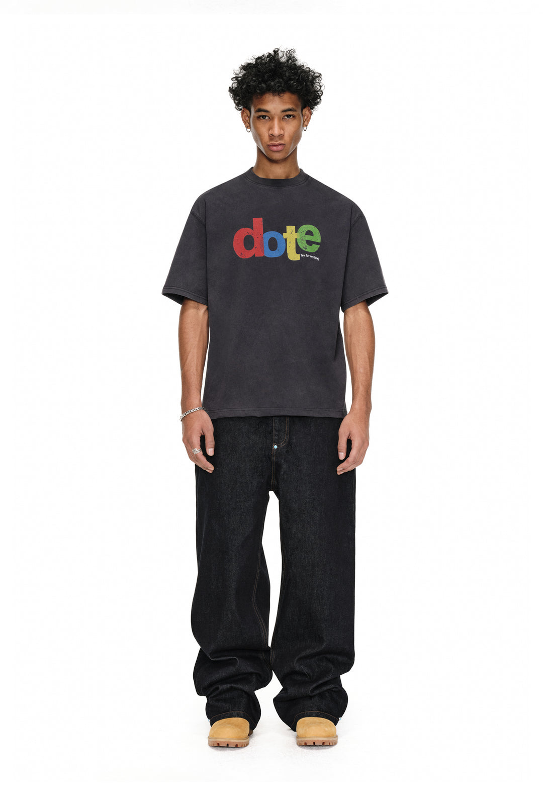 ANTIDOTE Dote Letter Print Washed Tee | Face 3 Face