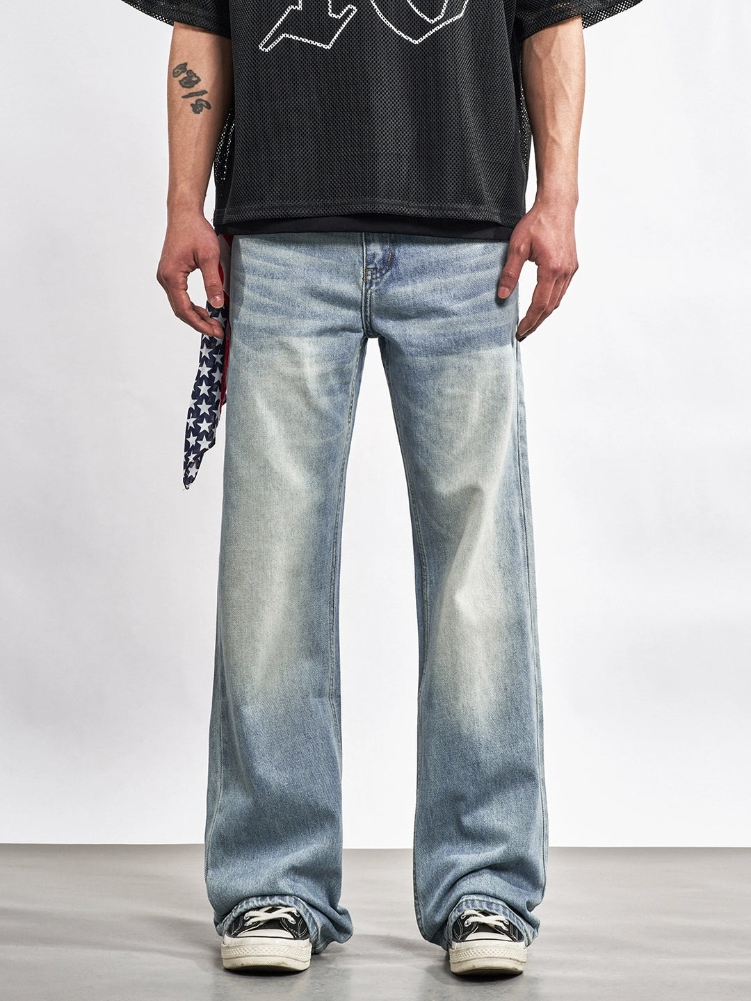 F3F Select Washed Whisker Light Blue Jeans | Face 3 Face