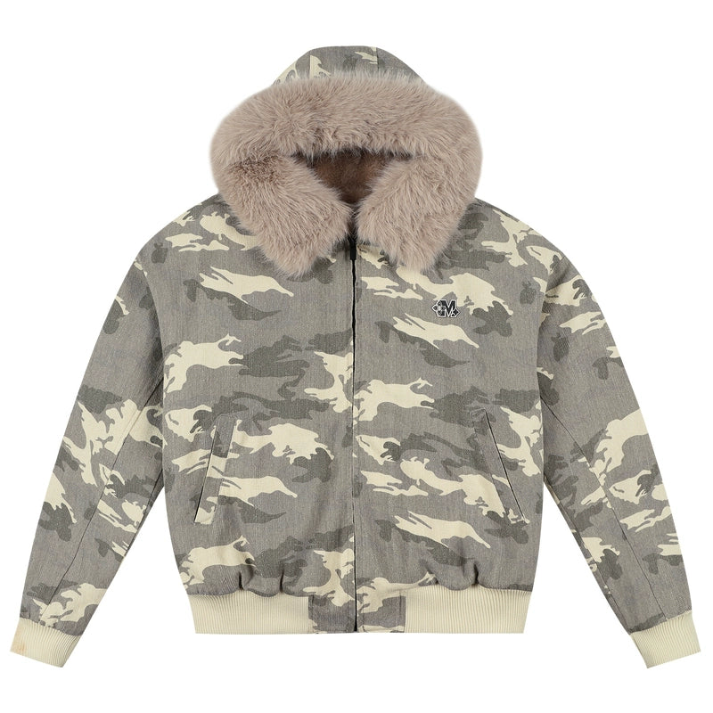 MEDM Detachable Fur Camouflage Hooded Jacket | Face 3 Face