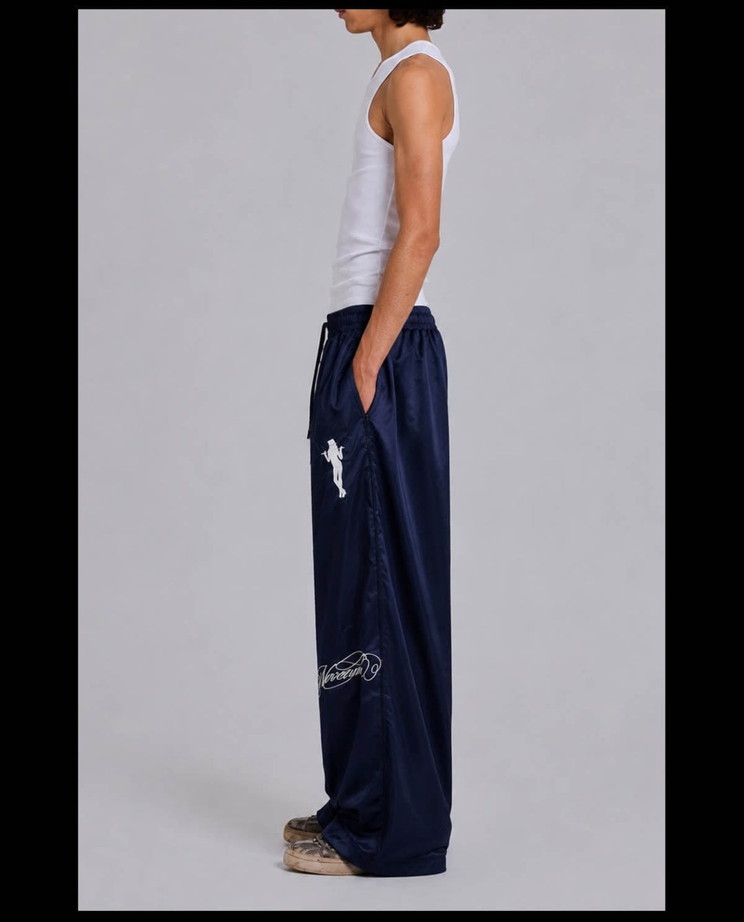NOVACAM Satin Silky Baggy Track Pants | Face 3 Face