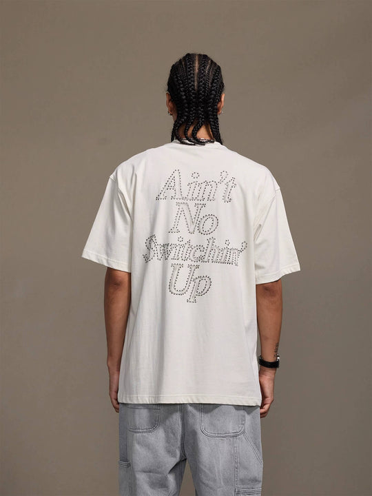 1807 Still Going Print Rhinestone Short Sleeve Tee | Face 3 Face