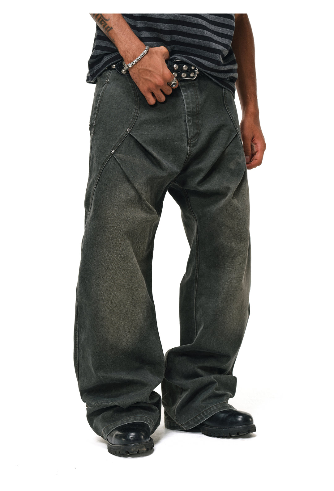 ANTIDOTE 3D Pleated Washed Work Pants | Face 3 Face
