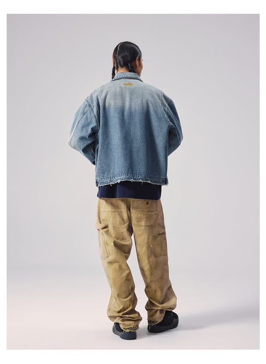 Remedy Washed Denim Zip Up Work Jacket | Face 3 Face